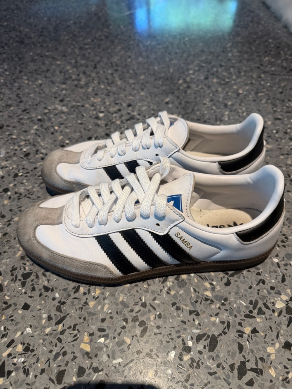 adidas Samba White Black Gray Sneakers - Picture 5 of 16